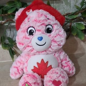Care Bears Pink and Red Stuffed Animal TRUE NORTH BEAR 14 INCH